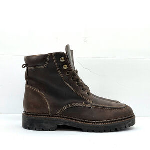 Americana Workwear J.Crew Leather Moc Toe Boots Men’s 7H Wide Made in Italy